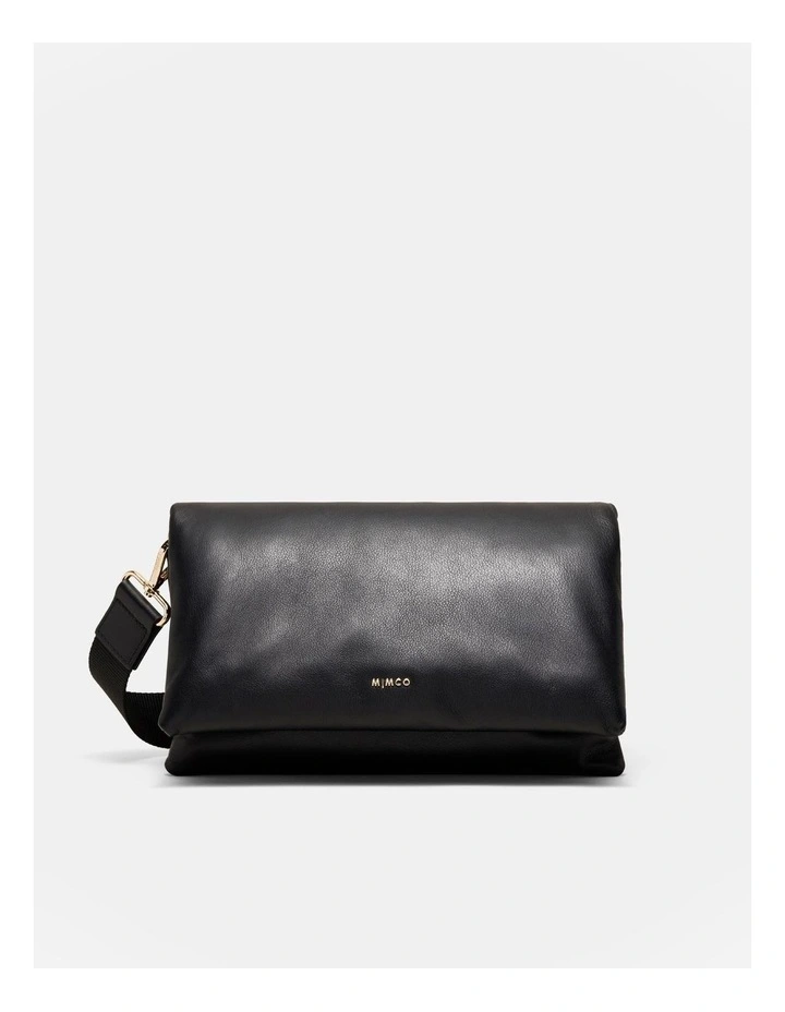 Puffy Crossbody Bag in Black Light Gold