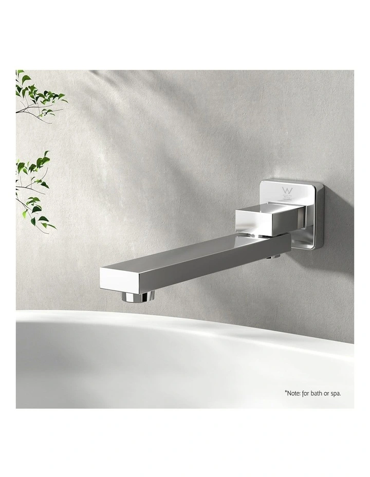Cefito Bathroom Mixer Spout Wall Bath Tap Square Swivel Bathtub in Chrome