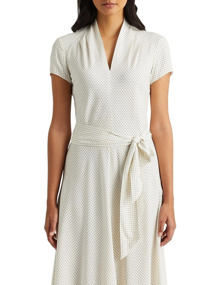 Polka-Dot Crepe Midi Dress