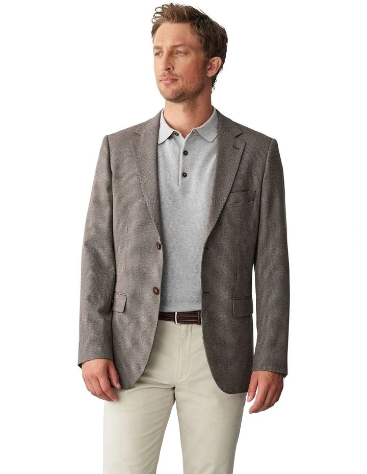 Performance Houndstooth Jacket in Chestnut