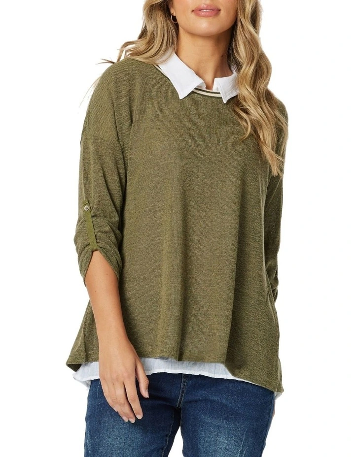 Rosie 2 In 1 Top in Khaki