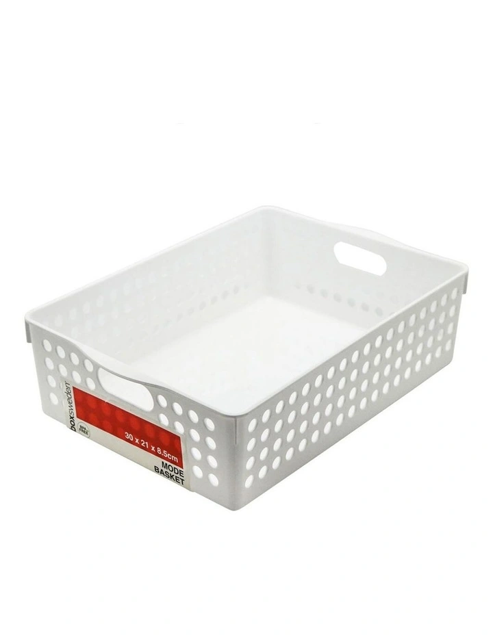 30cm Mode Basket Home Storage/Holder Cleaning Room Organiser White
