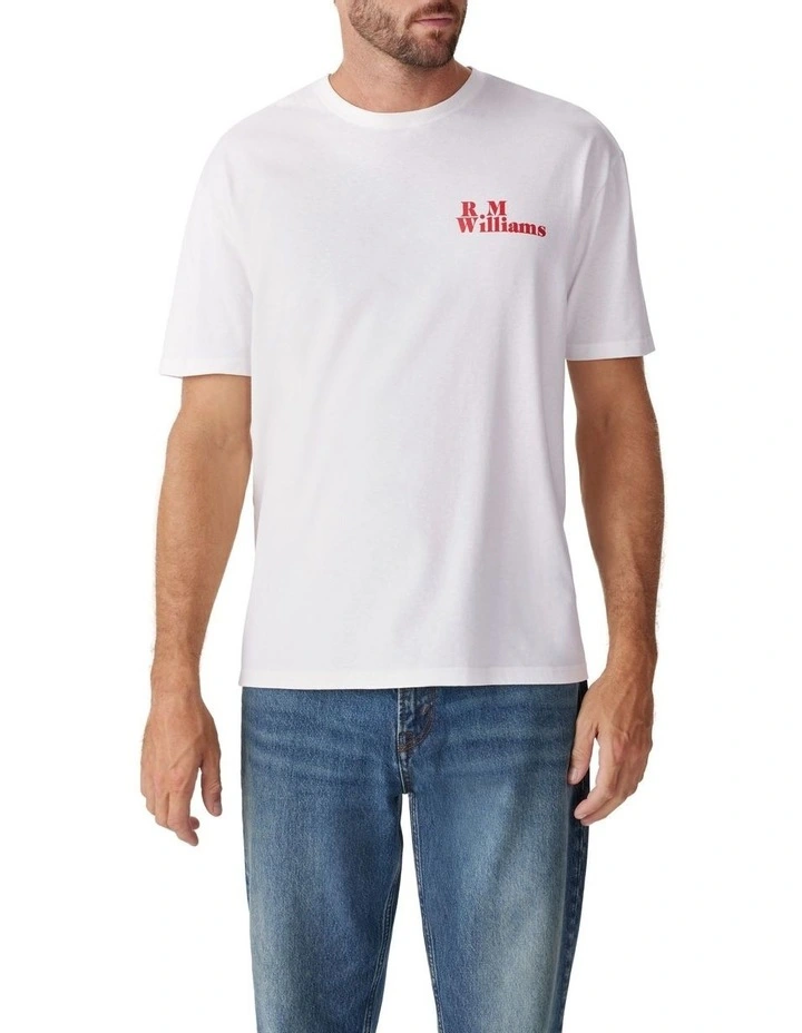 Quality T-shirt in White/Red