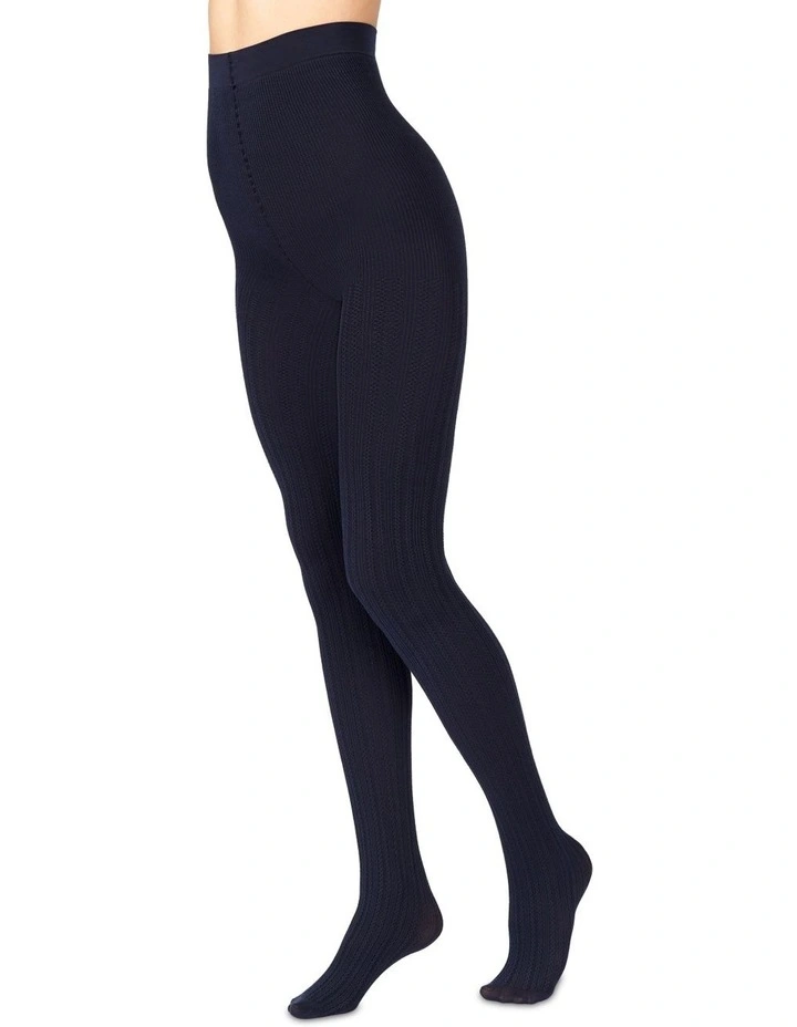 Cable Tights in Navy