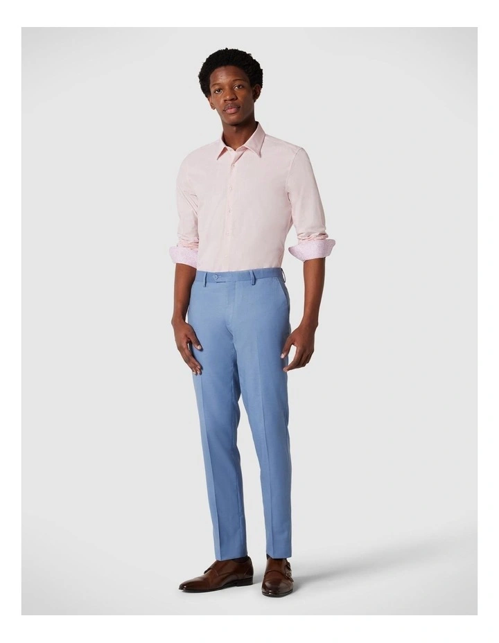 Regular Fit Long Sleeve Slub Texture Shirt in Pink