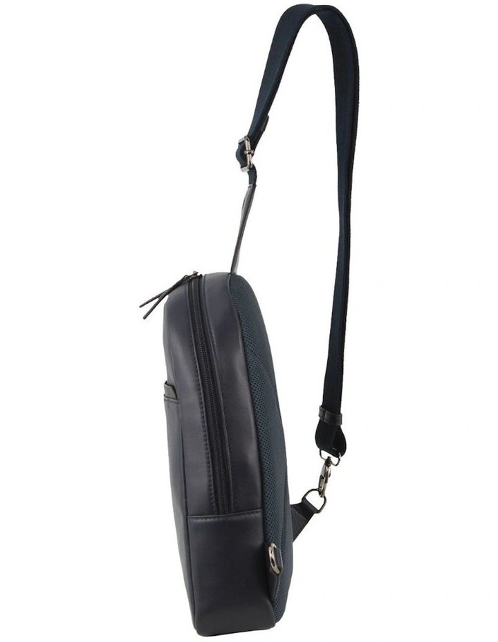 Leather Business Laptop Bag in Black