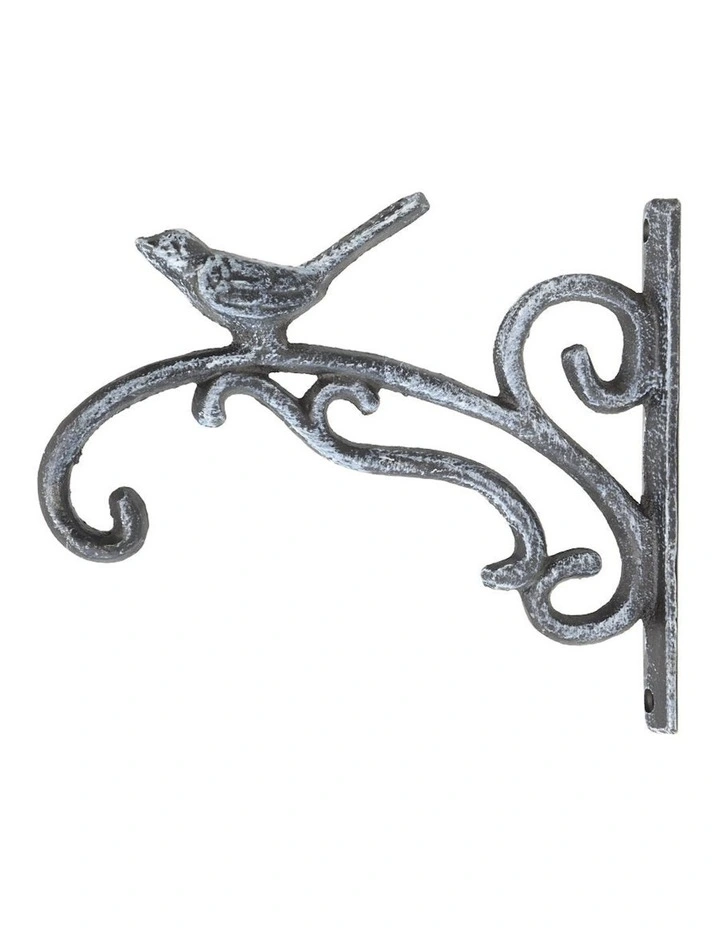 Fleur Wall Bracket Hook with Bird in Multi Distressed