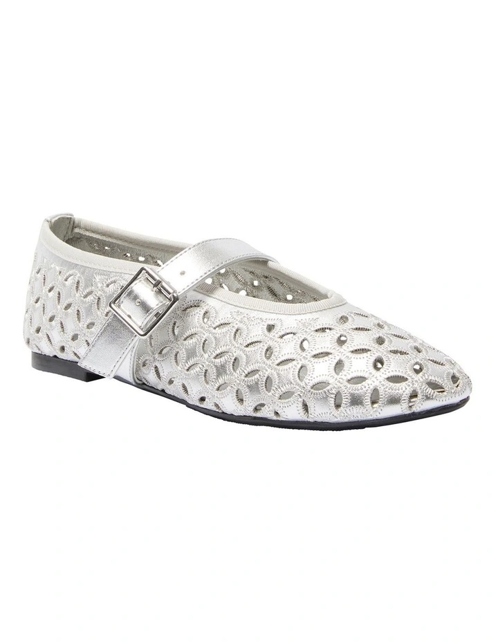 Rosie Ballet Flats in Silver Metallic