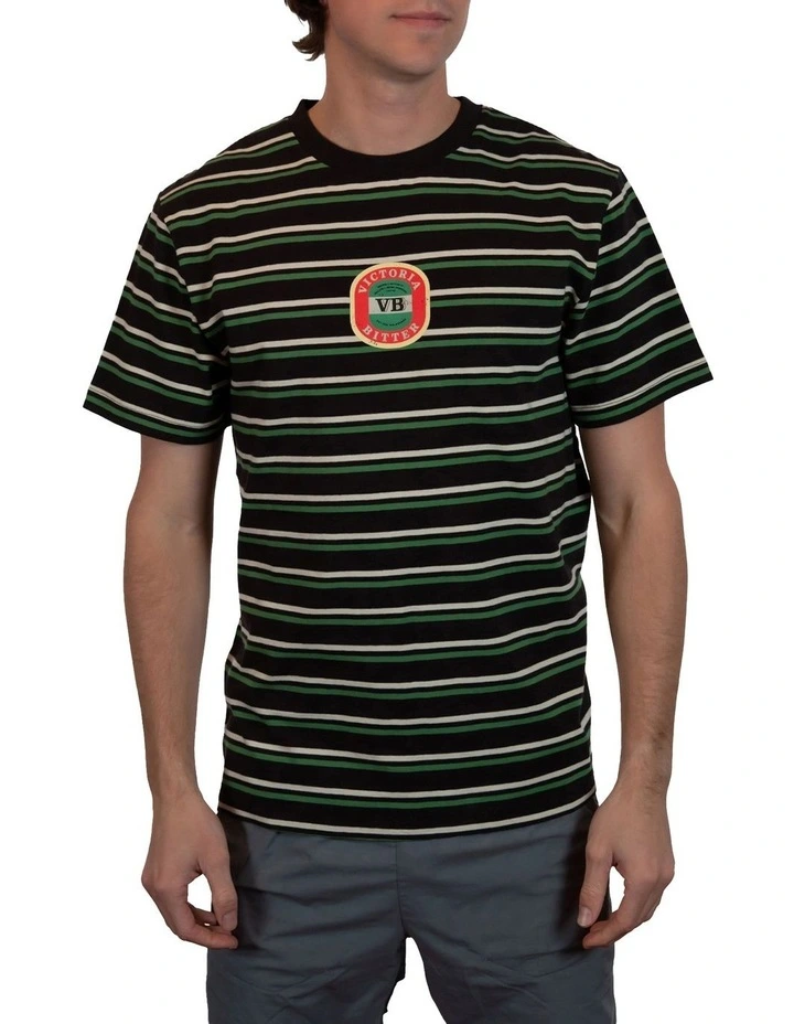 Logo Stripe T-shirt in Black/Multi