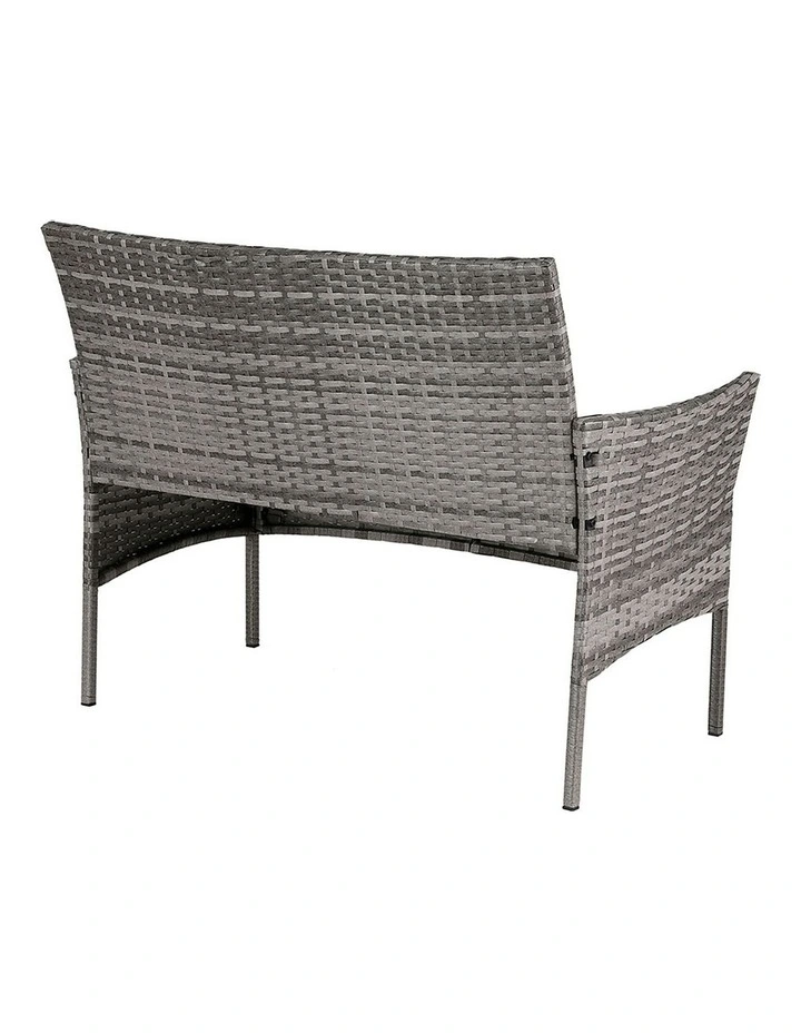 4 Seater Outdoor Sofa Set Wicker Setting Table Chair Furniture in Grey