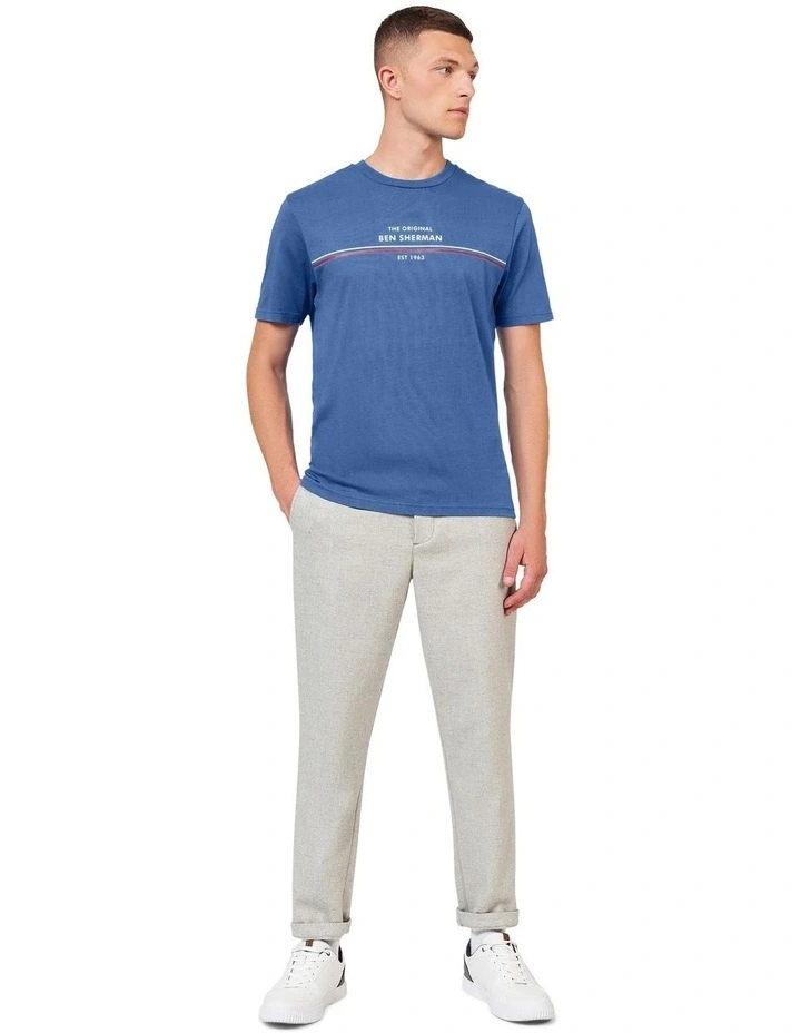 Brand Stripe Tee in Blue