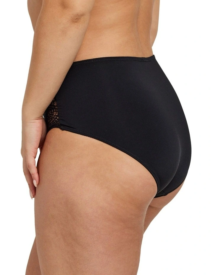 Helen Micro & Lace Full Brief in Black