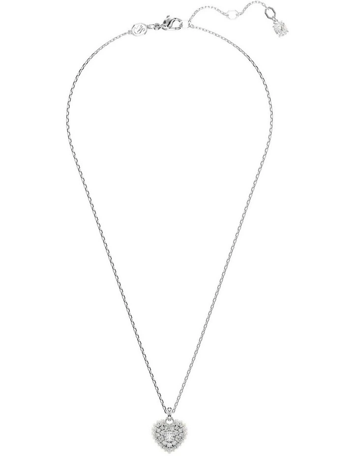 Hyperbola Heart Rhodium Plated Pendant in White