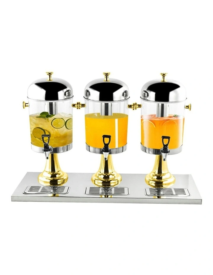 Triple Head Stainless Steel Dispenser in Gold