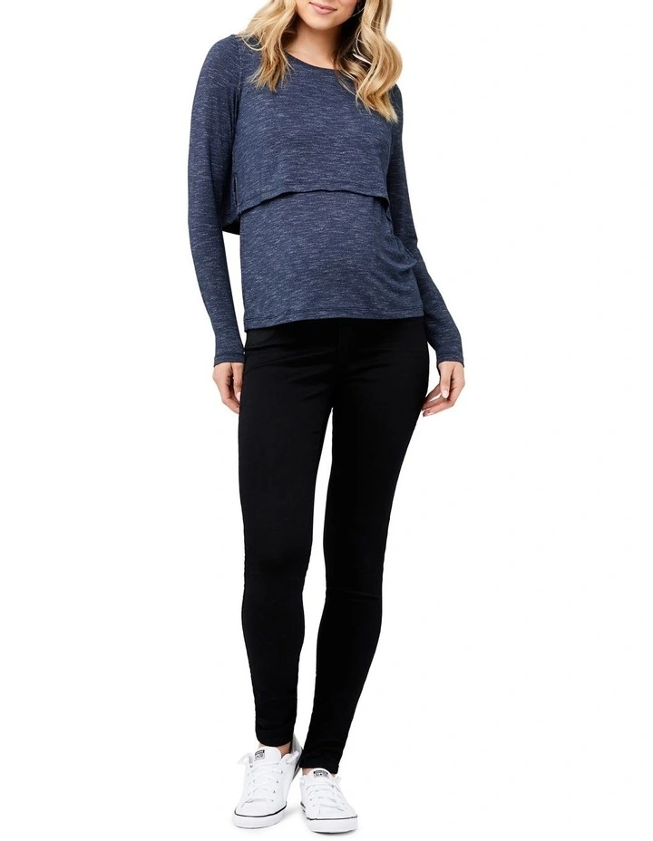 Leah Nursing Top in Denim