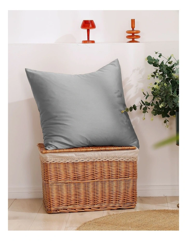 Bamboo Cotton Blend Sateen Euro Pillowcase in Dove Grey