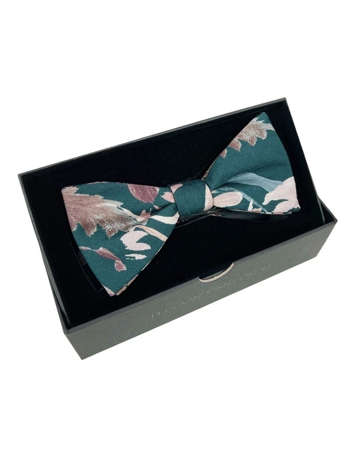 Teal Blooms Bow Tie in Teal