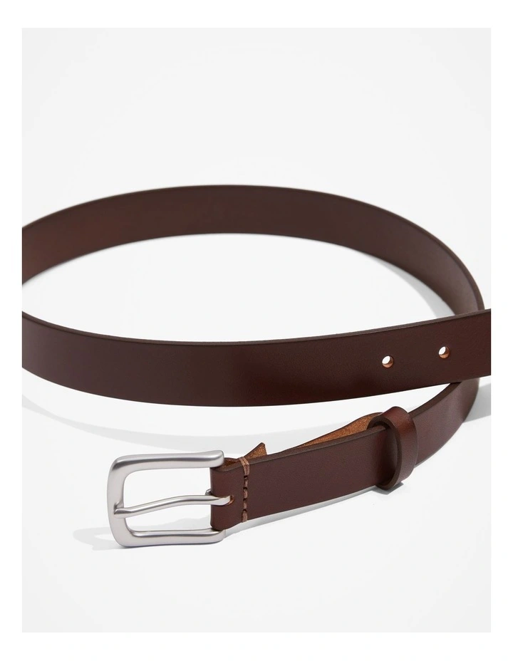 Leather Chino Belt in Chocolate
