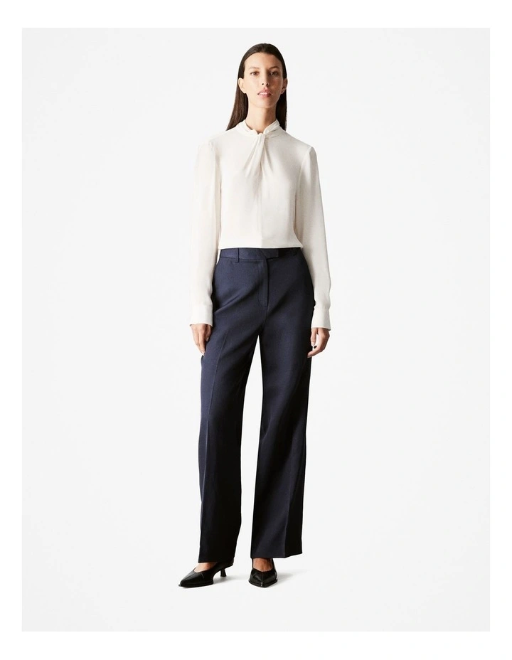 Crepe Twist Blouse in Parchment