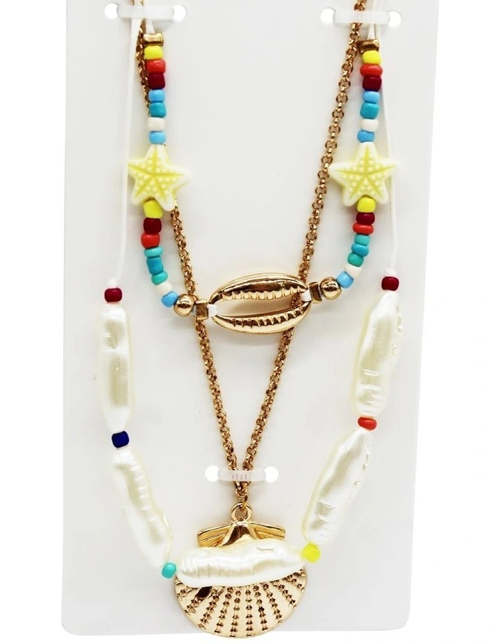 Layered Shell Necklace in Multi