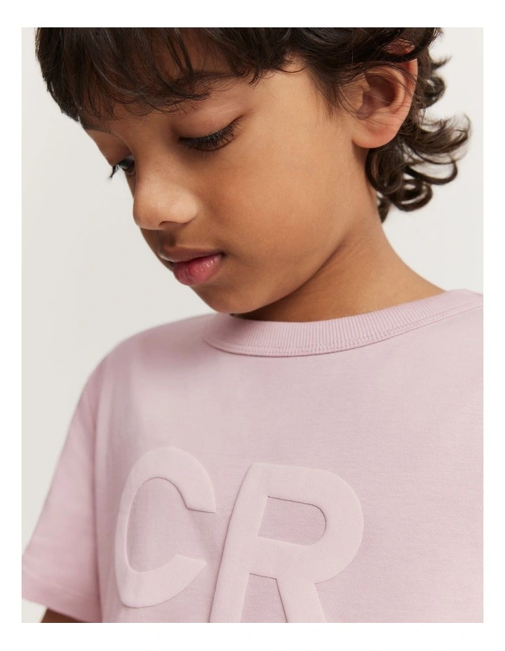 Australian Cotton Puff Logo T-shirt in Mauve