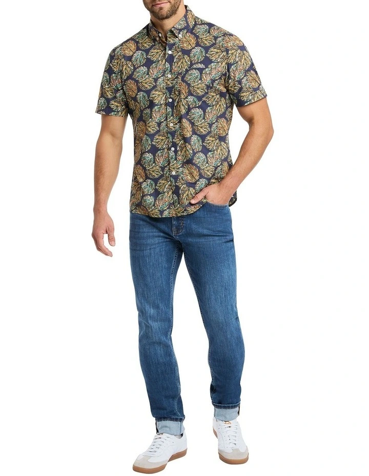 Unbe-Leaf-Able Shirt in Navy Multi