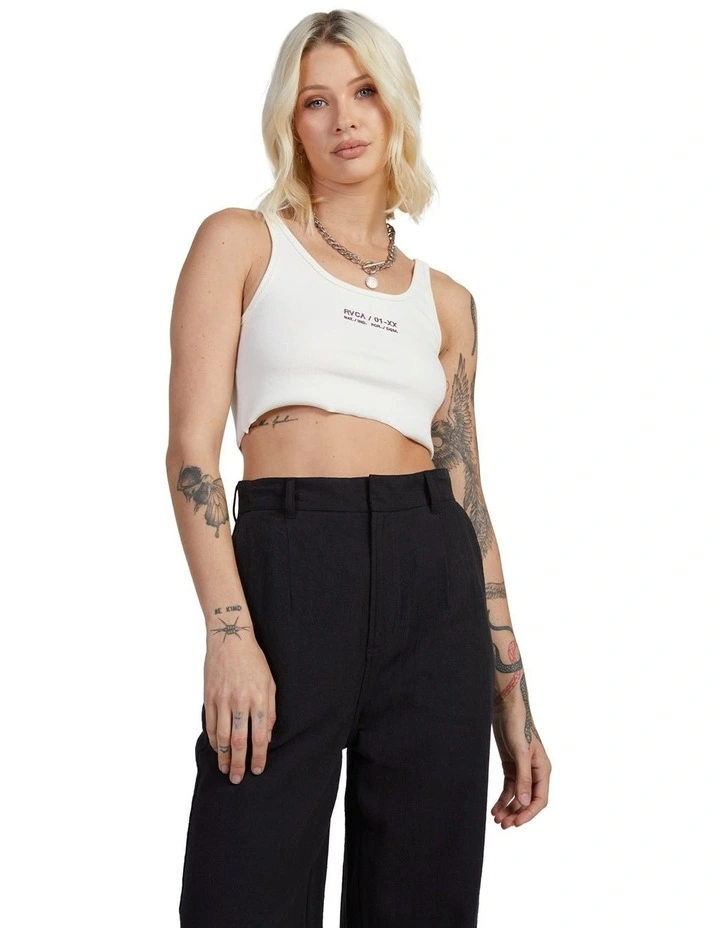 Circa Cropped Tank in White