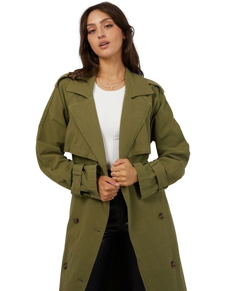Eve Trench Coat in Khaki