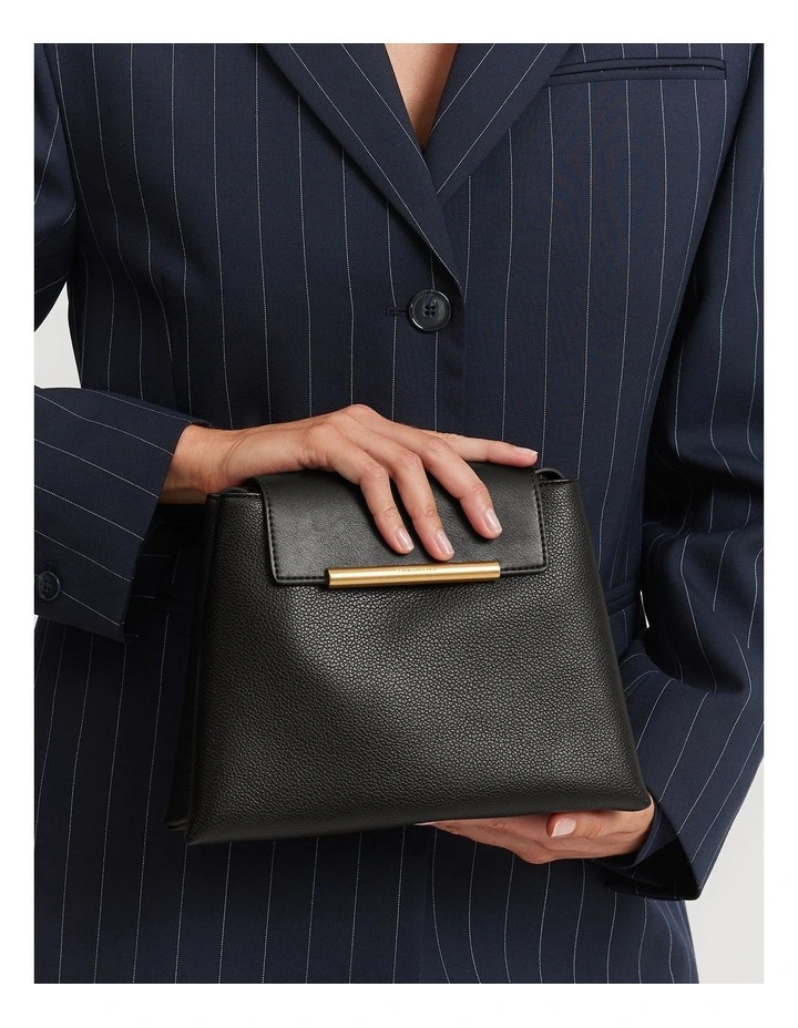 Folded Detail Crossbody Bag in Black
