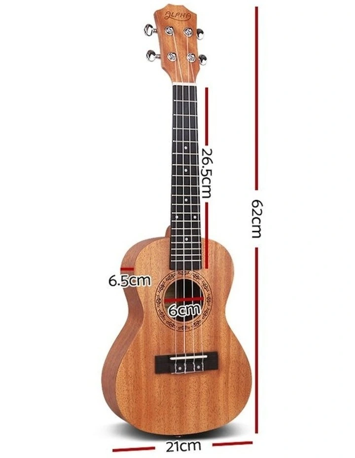 23 Inch Ukulele Natural Mahogany Concert Beginner Gift With Carry Bag