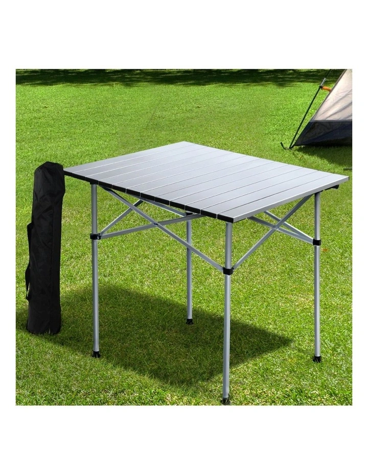 Folding Camping Table 70CM Roll Up Outdoor Picnic BBQ Aluminium Desk