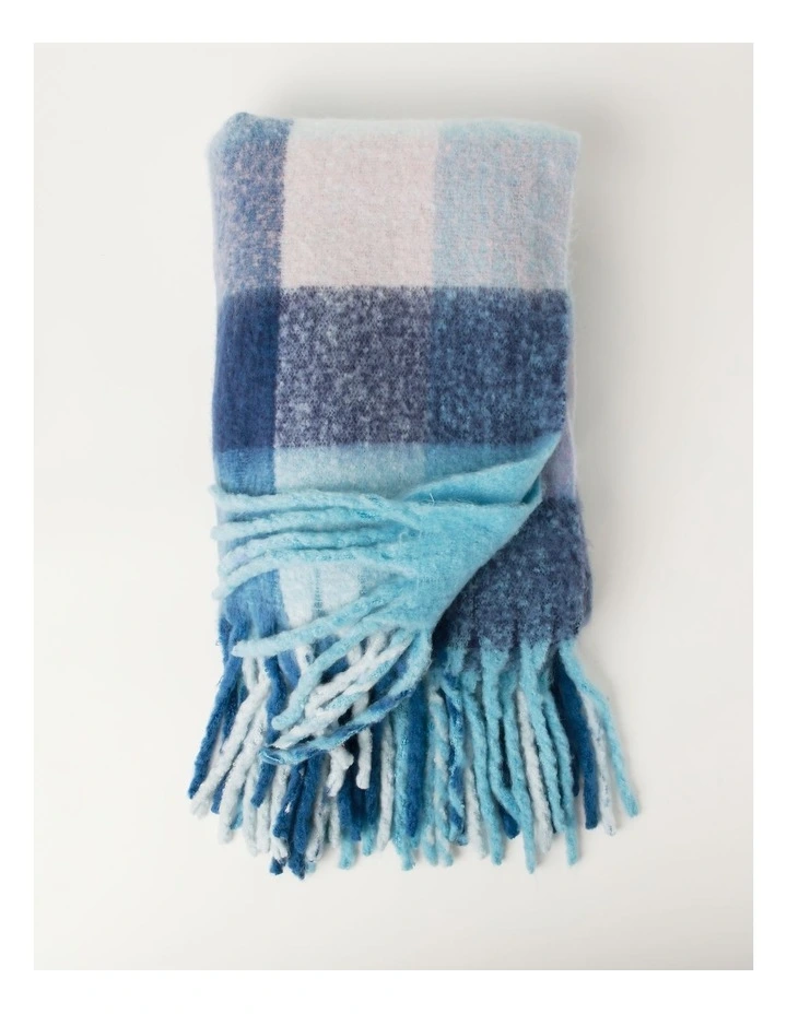 Mohair Check Throw in Multi
