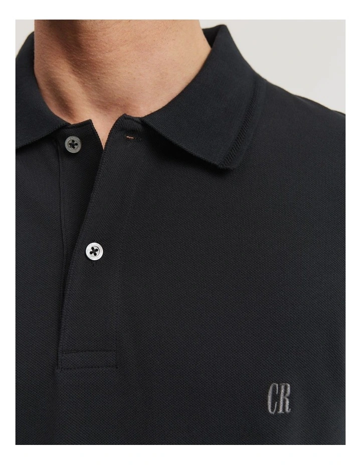 Verified Australian Cotton Pique Polo in Black