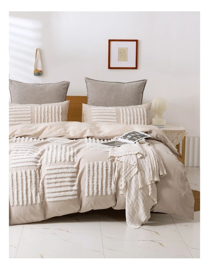 Dreamaker Tufted Washed Vintage Cotton Quilt Cover Set Salma