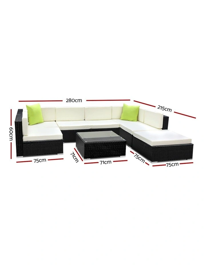 8 Piece Outdoor Furniture Set Wicker Sofa Lounge