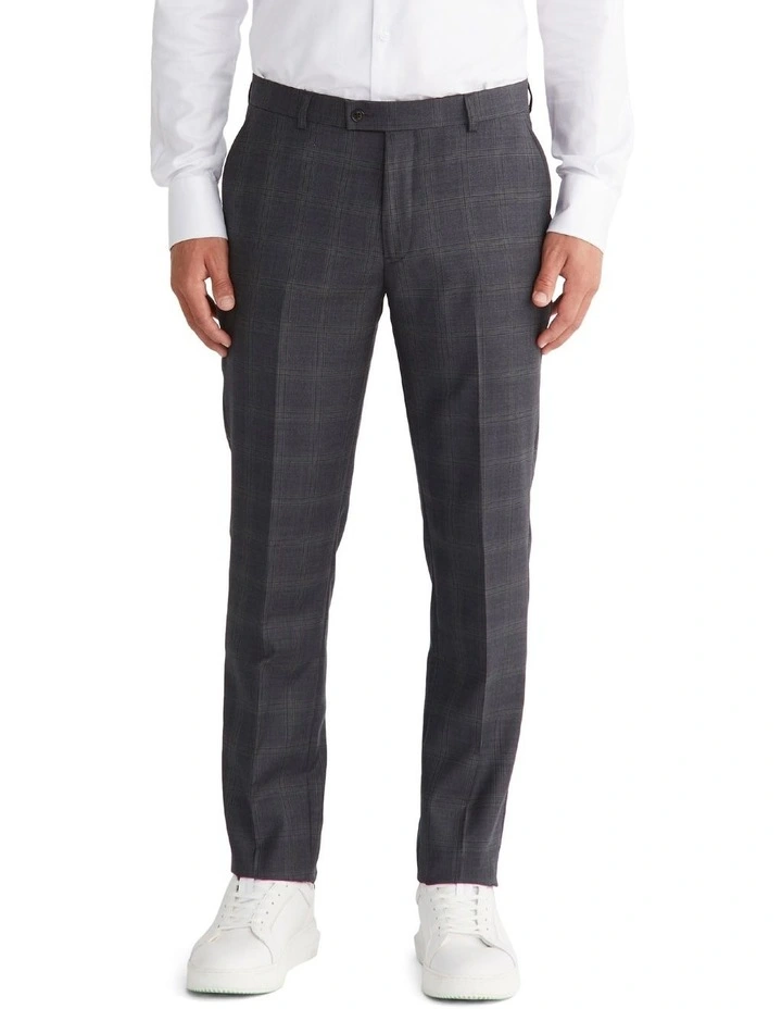 X Slim Check Suit Pant in Grey