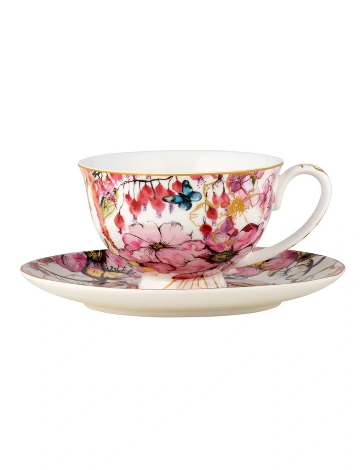 Enchantment Footed Cup & Saucer Gift Boxed 200ml in White