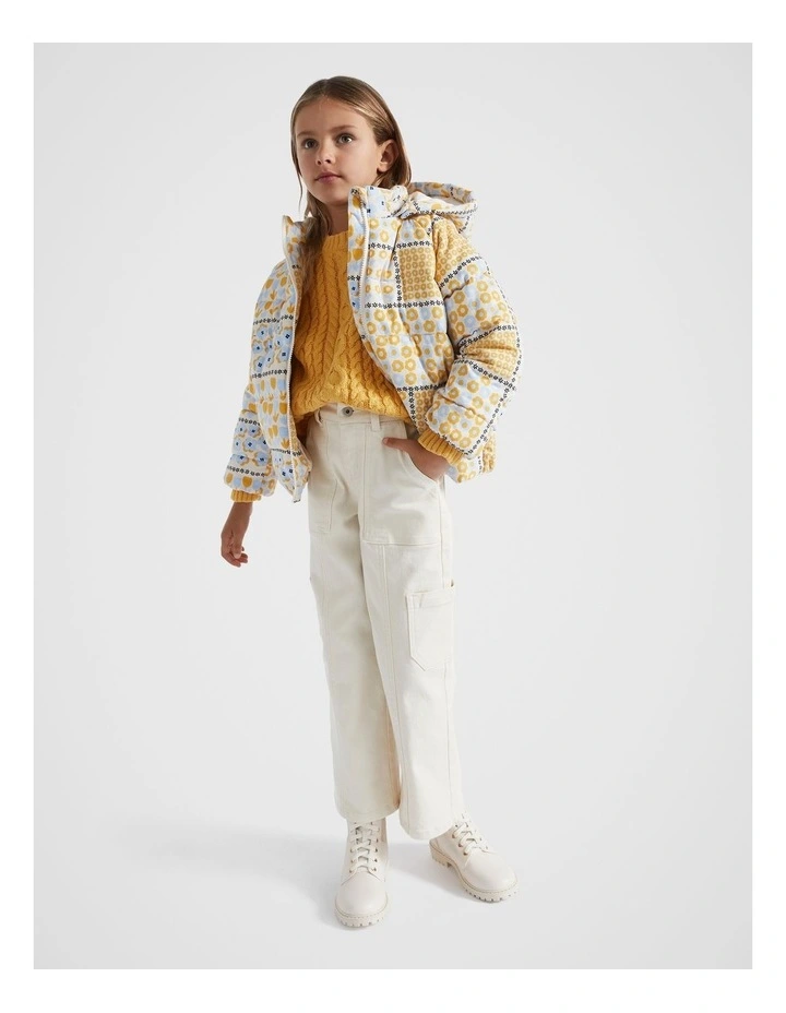 Floral Cord Jacket in Cream