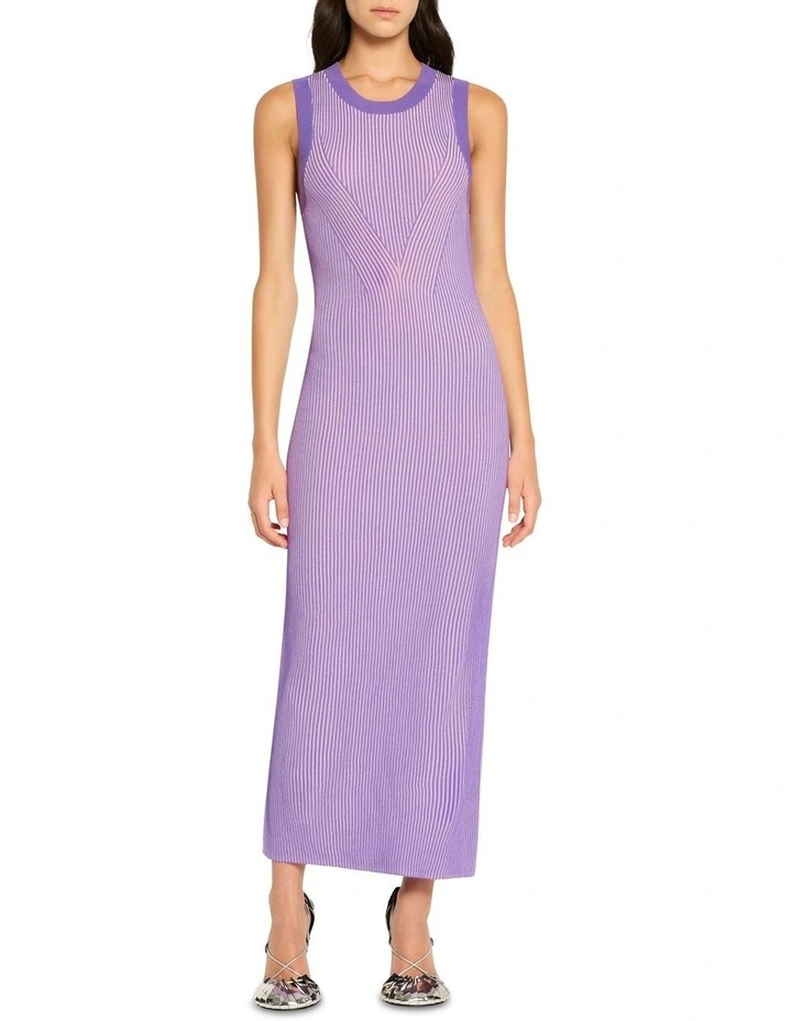 Sugar Pill Knit Tank Dress in Lilac