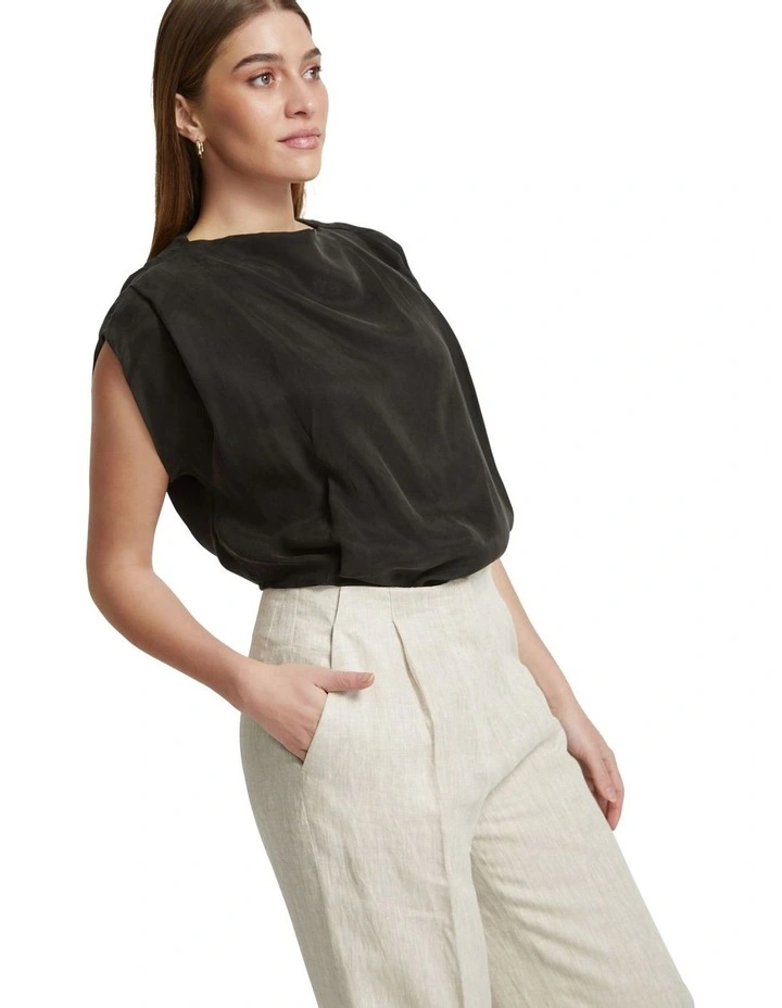 Noelle Grecian Top in Black