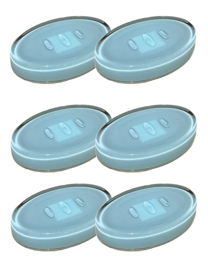 Oval Soap Dish Holder Plates x6 in Blue