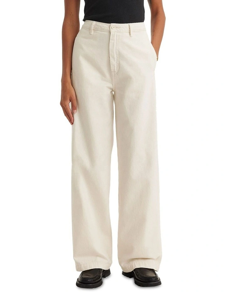 WellThread Soft Straight Orchard Trousers in Soft Ceramic