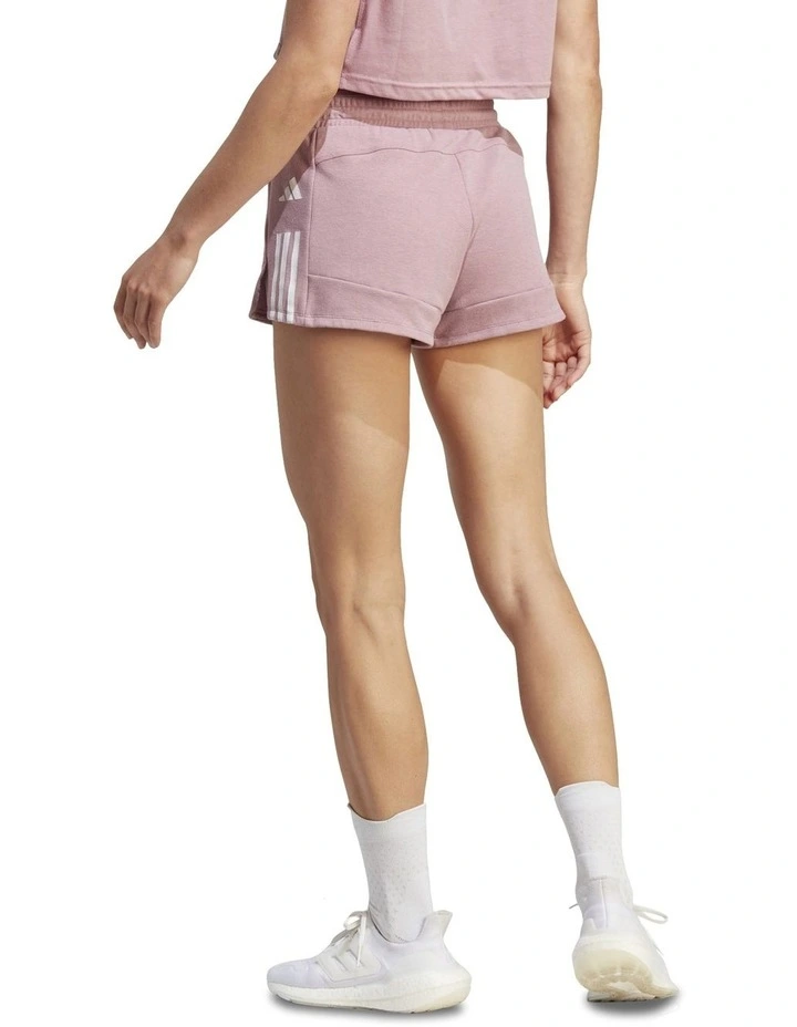 Train Essentials Cotton 3-Stripes Pacer Shorts in Wonder Orchid