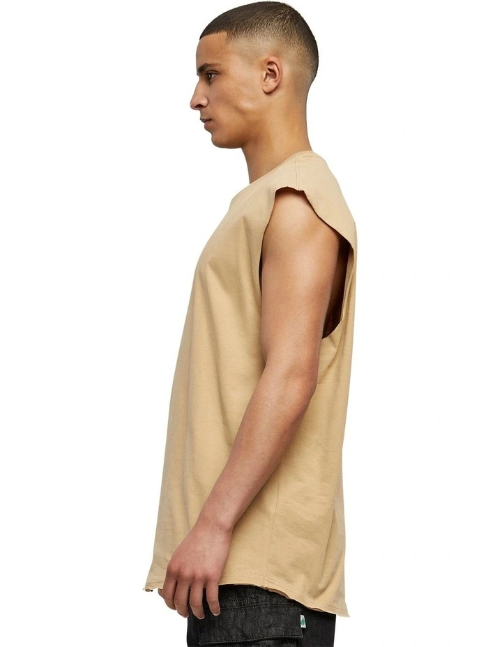 Open Edge Sleeveless Tee in Union Beige