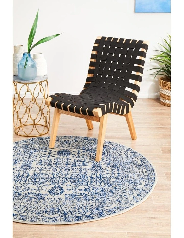 Evoke Frost Blue Transitional Round Rug
