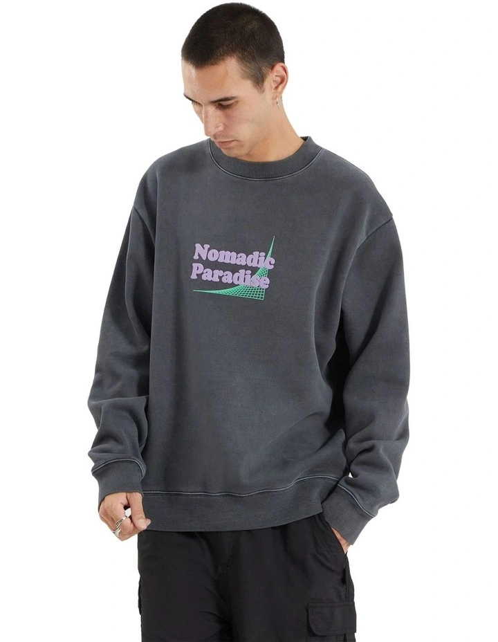 Wired Crew Neck Sweater in Pigment Asphalt