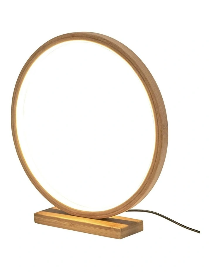 Bamboo Single Ring LED Lamp Light in Natural