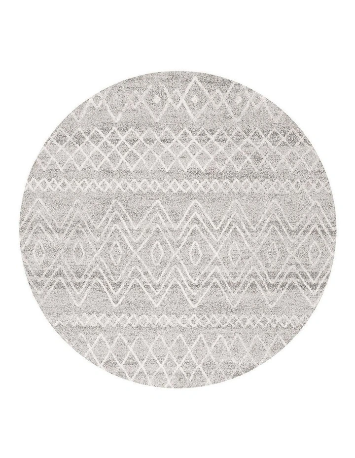 Oasis Nadia Rustic Tribal Round Rug in Grey