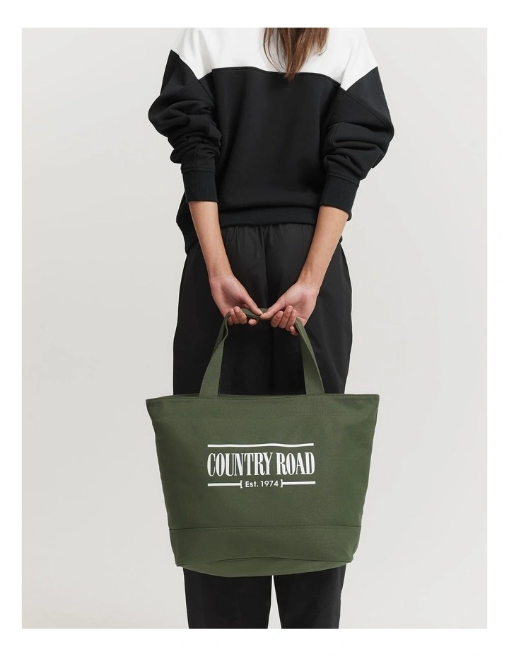 Australian Cotton Heritage Shopper Bag in Hunter Green