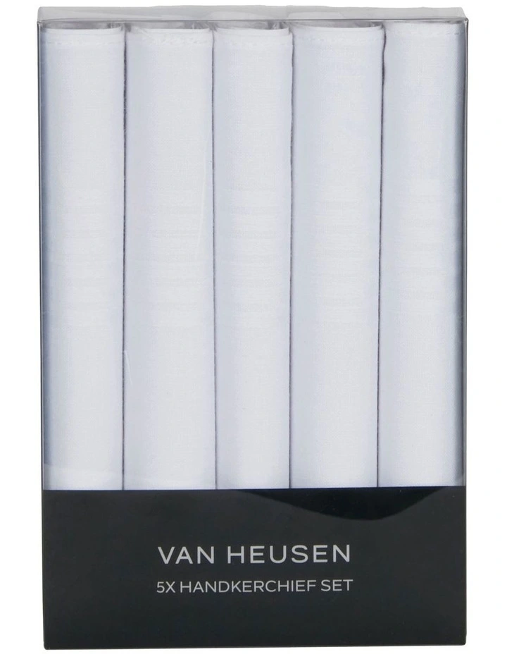 Hankie Set 5 Pack in White